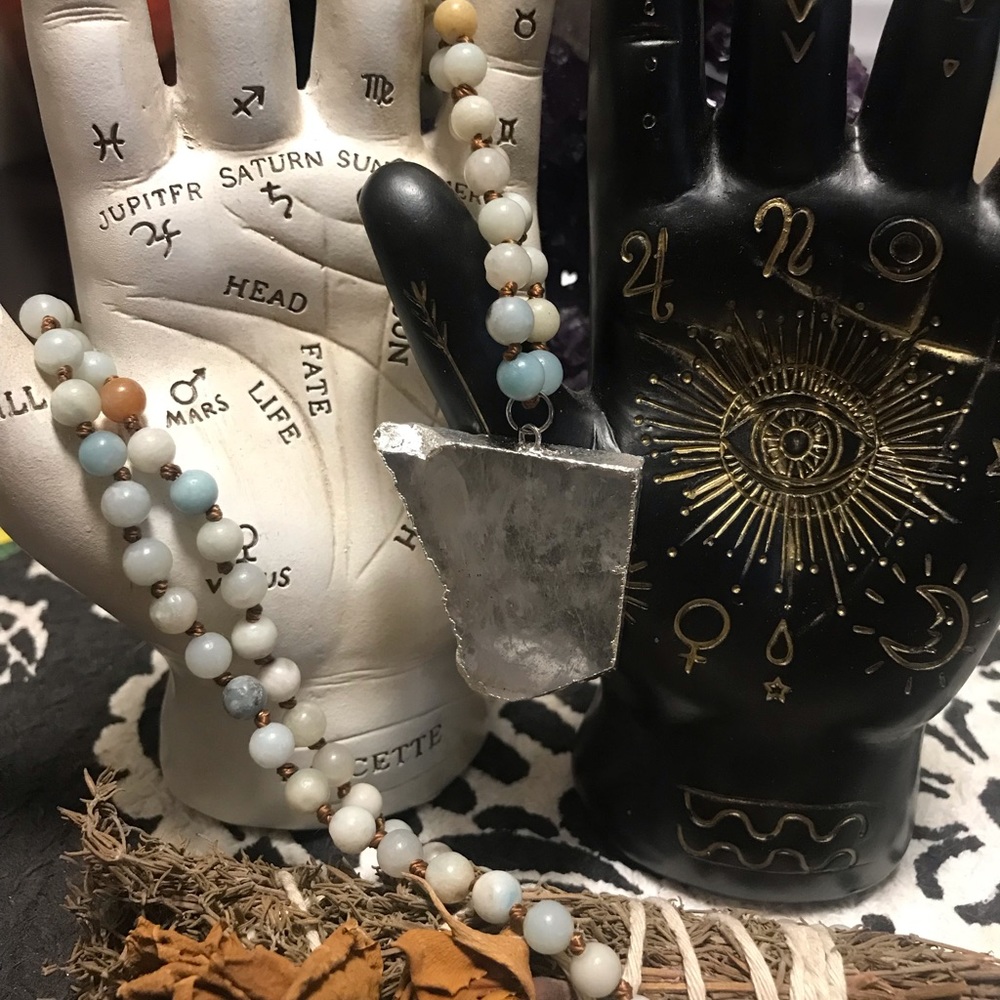 Amazonite and Clear Quartz Necklace